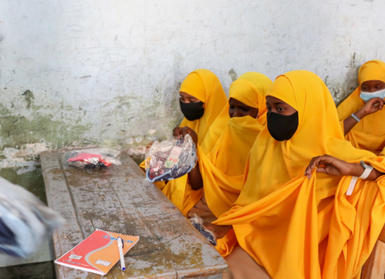 Distribution of reusable sanitary kits to middle school girls in Nugaal and Mudug Districts.